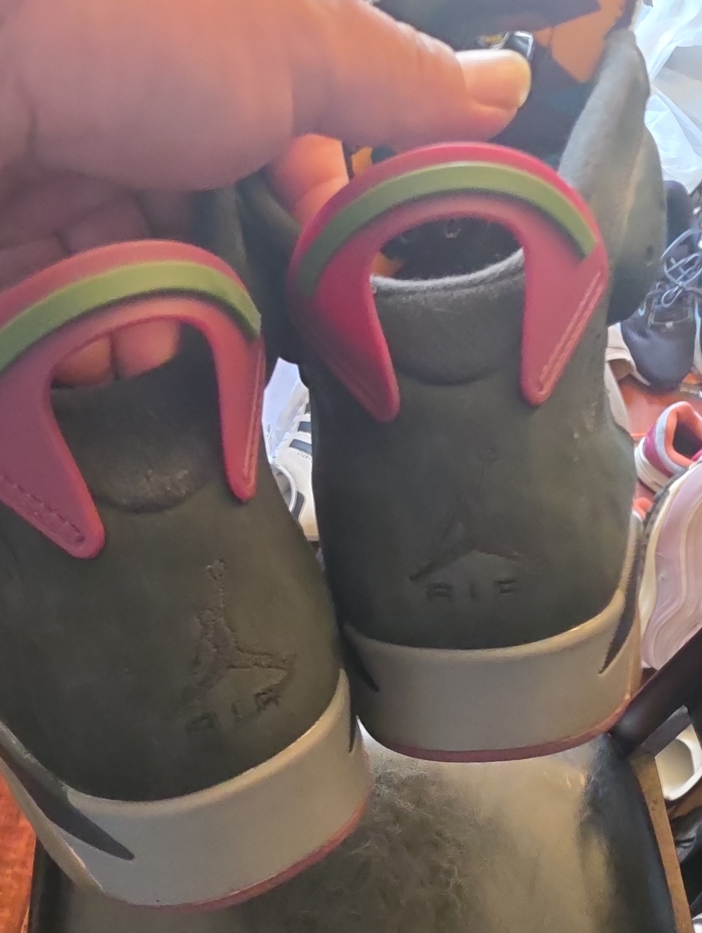 Jordan  Black Sneakers with Pink and Green Accents